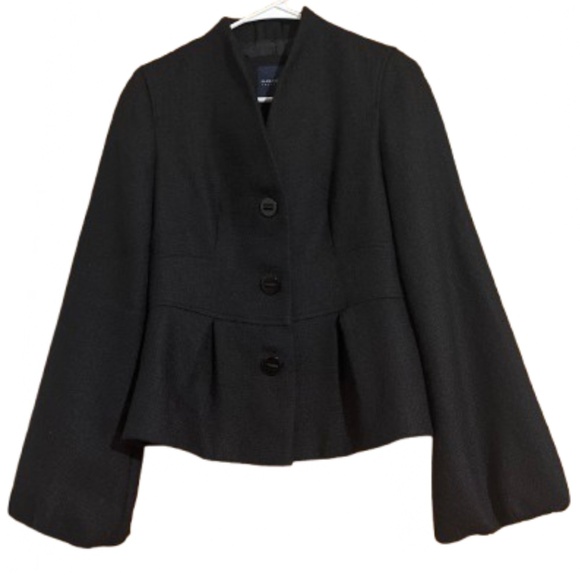 Magaschoni Black Peplum Wide Sleeve Blazer Jacket w/ a Bow in the Back Sz-XS-S - Picture 1 of 7